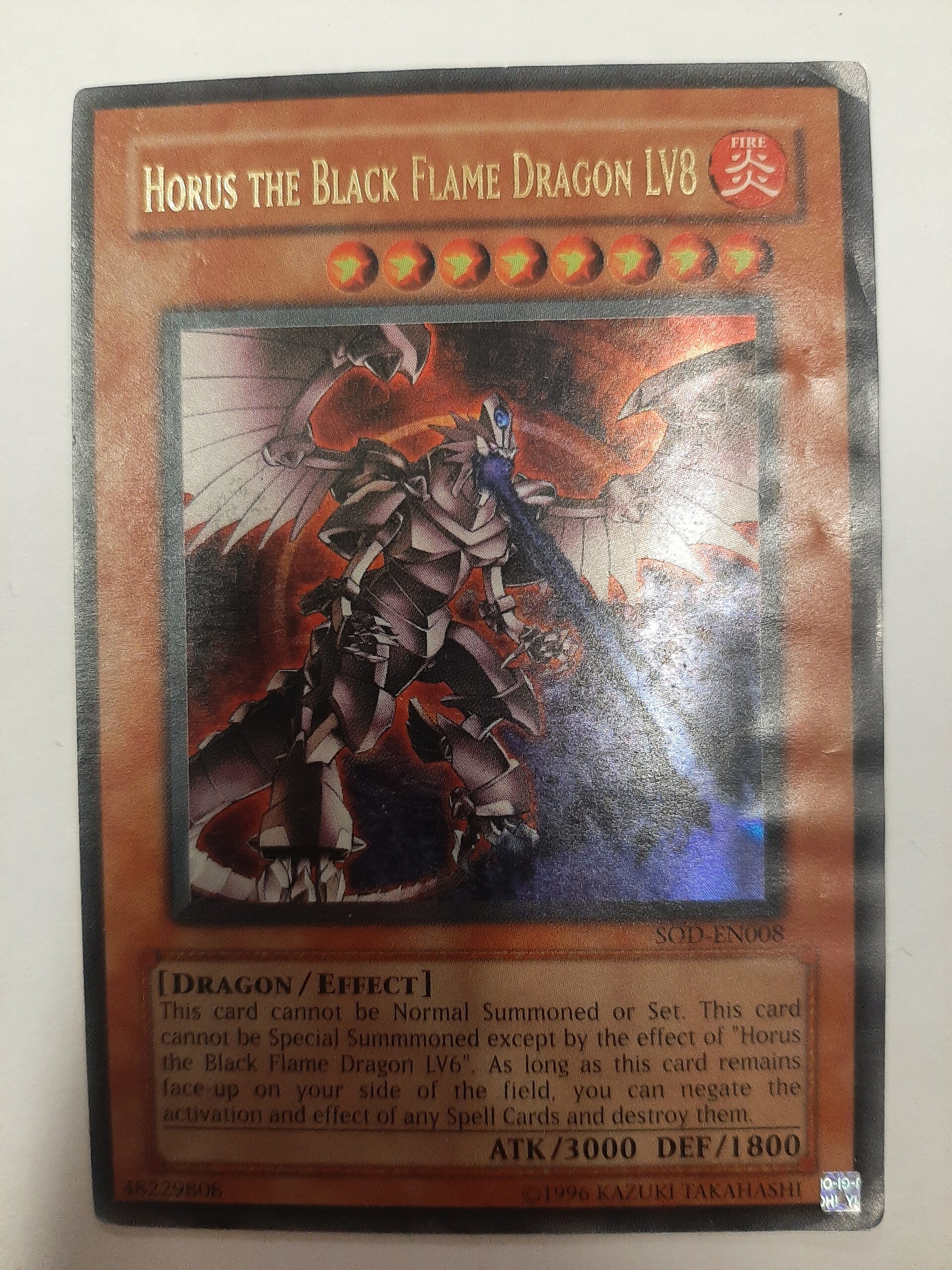 Yugioh! Horus the Black Flame Dragon LV8 ITALIAN Ultimate Rare 1st Ed.  SOD-EN008